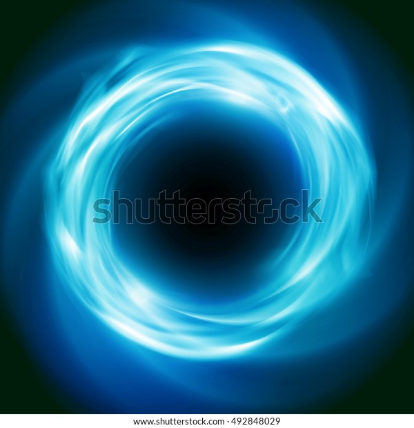 明るい宇宙の背景に青い輝く渦 超新星またはブラックホールを使った