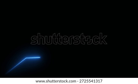 A bright cyan glowing angular line on a dark gradient background in a digital Clear details and vibrant colors enhance visual appeal.