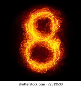 Number 3 Fire On Black Background Stock Illustration 136429130