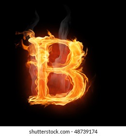 bright flamy symbol on the black background