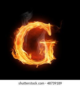 bright flamy symbol on the black background