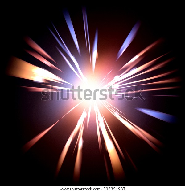 Bright Flash Explosion Burst Effect Background Stock Illustration