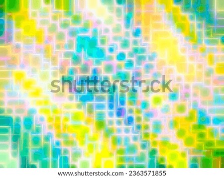 Bright geometric abstract matrix with diagonal sunbeams. Digital neon effect, 2D rendering.