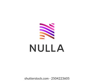 Bright gradient letter N logo. Creative striped monogram.  illustration - Powered by Shutterstock