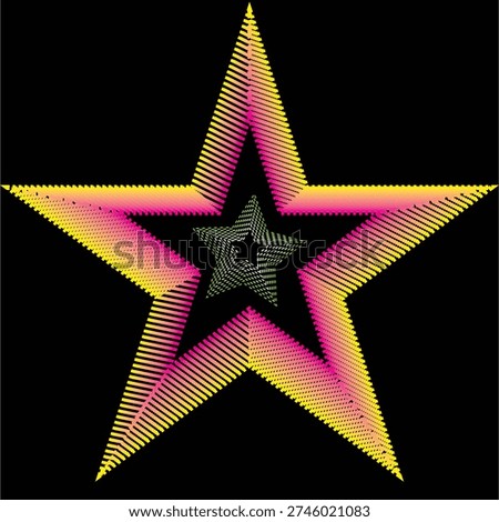 Bright Gradient Star with Radiating Lines