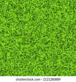 Bright green lawn grass top view seamless pattern