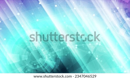 Bright hi-tech background with low poly and HUD gears