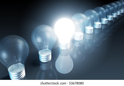 Bright Idea Concept out of New Creative Ideas