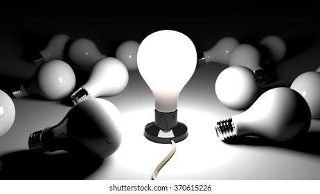 Bright Idea lamp / The lamp shining in a failed lamp