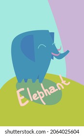 Bright Illustration Elephant Word Elephant Children Stock Illustration ...