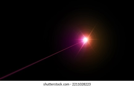 Bright light effect. Glowing light explodes. With ray. Shining sun, bright flash. Special lens flare light effect.