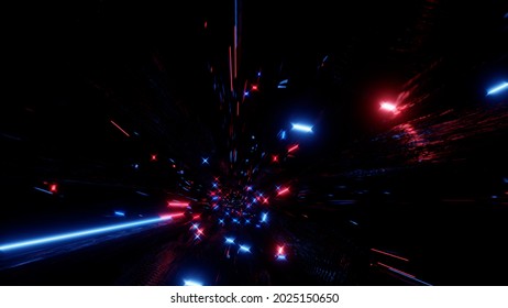 Bright lights in darkness 16K UHD 3D illustration