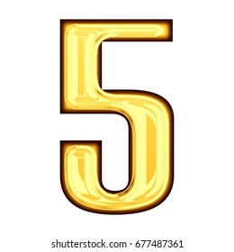 Letter Number 5 3d Yellow Render Stock Illustration 1617840373 ...