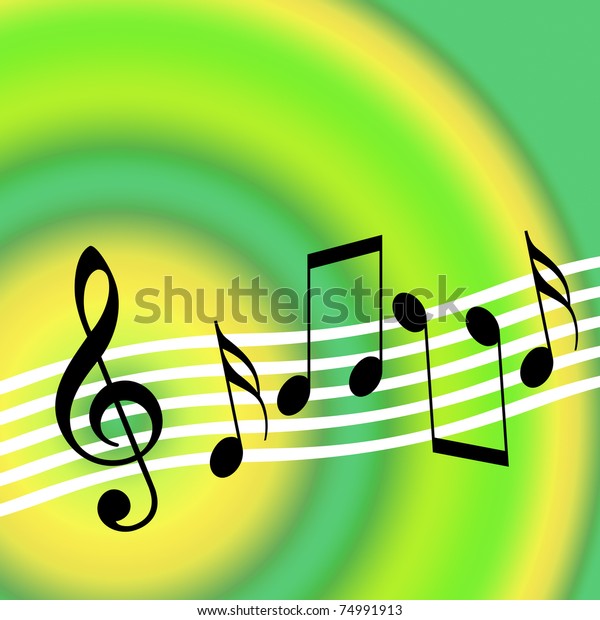 Bright Music Background Random Musical Symbols Stock Illustration ...