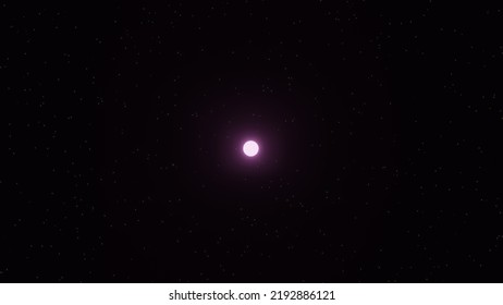 A Bright Neutron Star With Star Field Background (3D Rendering)