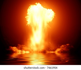 Bright nuclear explosion - Shutterstock ID 7461904