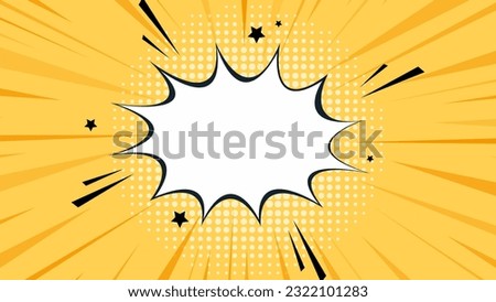 Bright orange and white rays background. Retro comic pop art