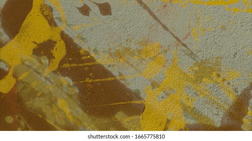 Bright paint. Artistic pattern. Ink splashes. Colorful backdrop. Chaotic art. Abstract background. Watercolor. 2d illustration. Hand made. Decoration.