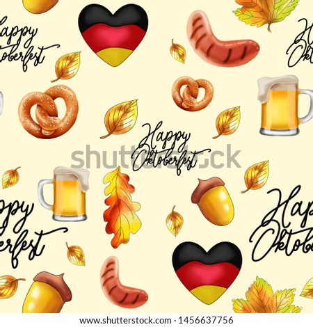Bright pattern on the theme of October Fest.