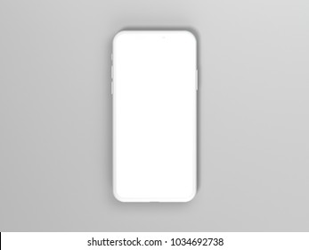 Bright phone mockup isolated on gray background. 3d rendering - Powered by Shutterstock