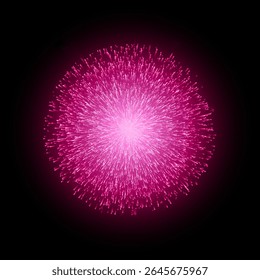 Bright pink fireworks exploding in a dark sky creating a stunning visual display.