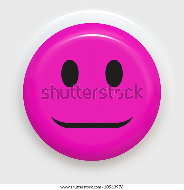 Bright Pink Smiley Face Button Stock Illustration