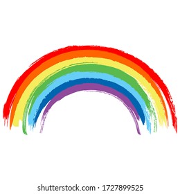 Watercolor Rainbow On White Background Watercolor Stock Vector (Royalty ...