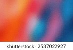 Bright rainbow gradient background with vivid red, blue, and orange hues, enhanced with grainy texture for a lively abstract effect, Grainy gradients style, vintage noise, abstract background