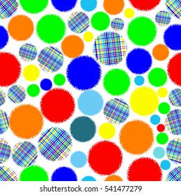Bright rainbow seamless pattern circles   illustration  Ornament eye gouge 