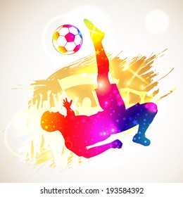 Bright Rainbow Silhouette Soccer Player Fans Stock Illustration ...