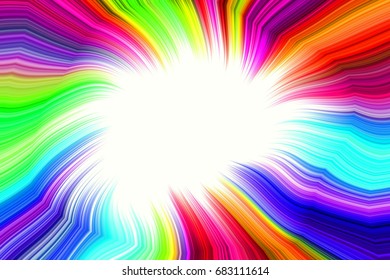 Bright Rainbow Spectrum Of Colors Radial Converging Lines Background