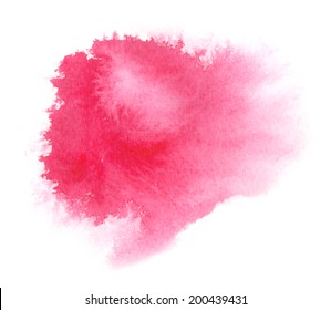 Bright Red Watercolor Stain With Watercolour Paint Stroke