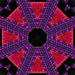 Bright Royal Velvet Textured Detailed Complex Ornamental Geometric Mosaic Pink Black Ruby Purple Mandala Pattern Background