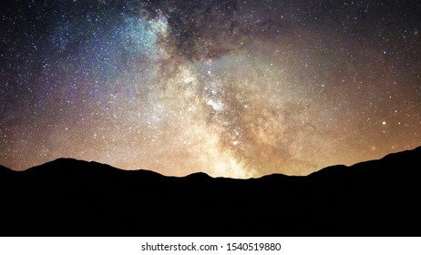 Bright Shining Stars in Night Sky and Milky Way Galaxy Time Lapse - Abstract Background Texture