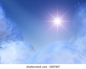 Bright Star in Heavenly Clouds