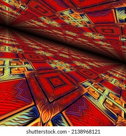 Bright Stripes Travelling Towards Far Distant Vanishing Point At High Speed 3D Illustration