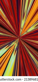 Bright Stripes Travelling Towards Far Distant Vanishing Point At High Speed 3D Illustration