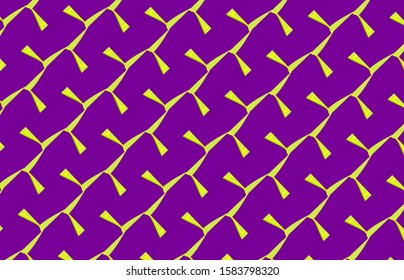 Bright two color abstract pattern. Futuristic irregular shapes background. Purple lime colored illustration. Doodle seamless pattern. Random ornament for banner, wallpaper, gift wrapping.