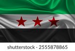 Bright and Wavy Syrian Revolution Flag Background