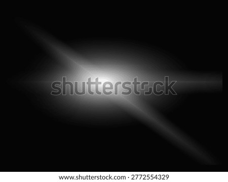A bright white light is centered on a black background, resembling a starburst or lens flare effect. The light emanates radiantly, with horizontal and vertical beams extending outward. The glowing center contrasts sharply against the dark surroundings, creating a striking visual effect. The simplicity and symmetry of the design highlight the intense luminosity and clarity of the central light source.
