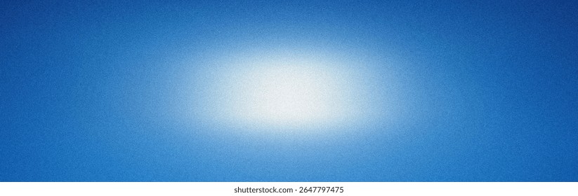 A bright, white light source emanates from the center, casting a warm glow across a textured, deep blue background that fades to lighter shades.