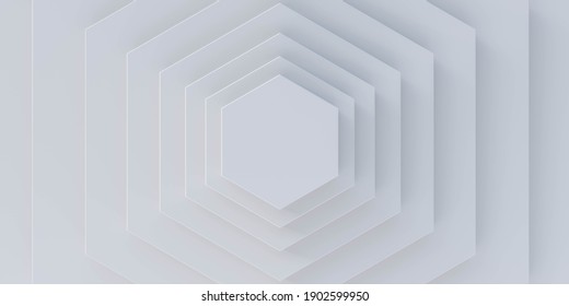 Bright White Marble Hexagon Tiles 3d Render Illustration