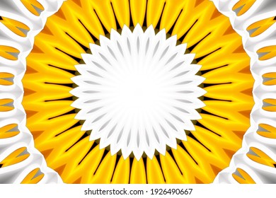 Bright White Orange And Yellow Kaleidoscope Portrait