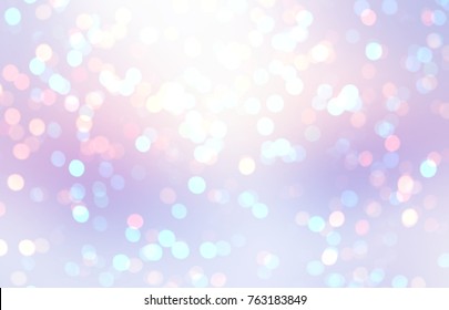 Brilliance festive empty background. New Year glitter texture. Silver, pink, violet celebration image. Bokeh abstract holiday illustration. New Year shiny sparkles. Luxury style.
