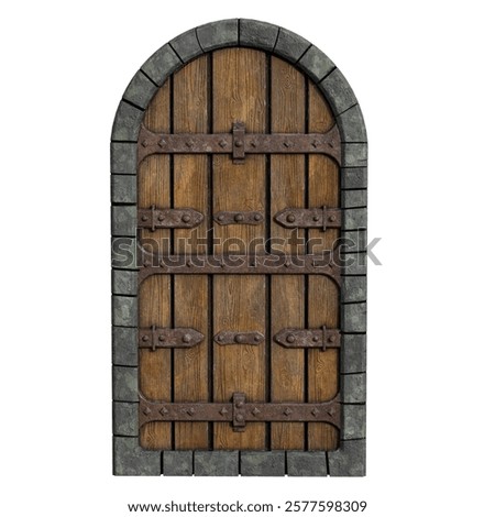 Bring a touch of medieval authenticity to your 3D projects with this ultra-realistic 4K medieval wooden door texture. Featuring detailed wood grain, aged iron reinforcements, and a weathered stone arc
