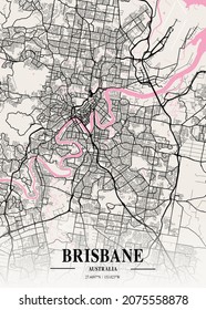 Brisbane - Australia Neapolitan City Map