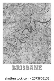 Brisbane - Australia Pencil City Map