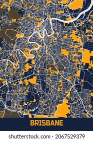 Brisbane Blue Fresh City Map