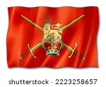 British Army flag, United Kingdom waving banner collection. 3D illustration