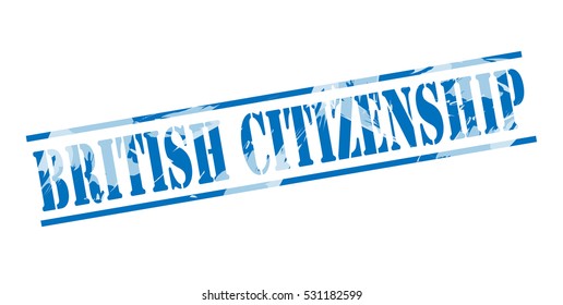 British Citizenship Blue Stamp On White Background